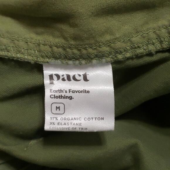 Pact Womens Organic Cotton Daily Twill Pant Olive Green Sz Med Casual Minimalist - Picture 8 of 13